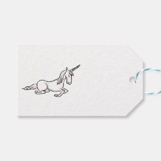 Étiquettes-cadeau Unicorne médiévale et tag cadeau mille fleurs