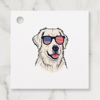 Étiquettes Cadeau USA Dog Lover - Cool Pup with American Flag Shades