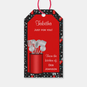 Étiquettes-cadeau Ustensiles de cuisine, MODÈLE TAG/TAG CADEAU noir