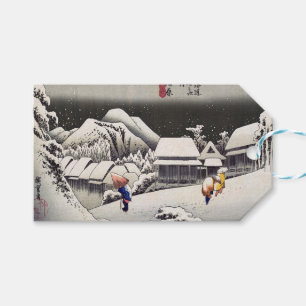 Étiquettes-cadeau Utagawa Hiroshige - Neige du soir à Kanbara