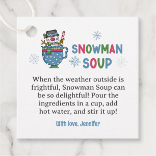 Étiquettes Cadeau Vacances Chaud Coca Favoriser Soupe Snowman