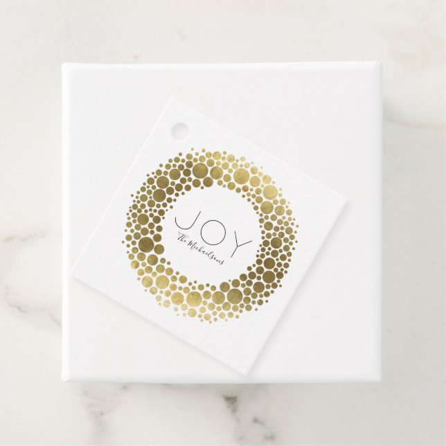 Étiquettes Cadeau Vacances de Noël Gold Personnalisé (En situation)