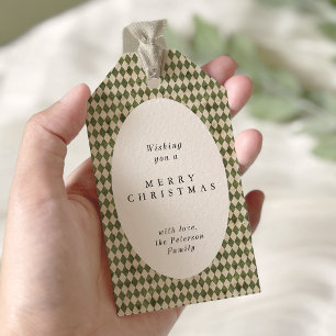 Étiquettes-cadeau Vacances de Noël vert rustique