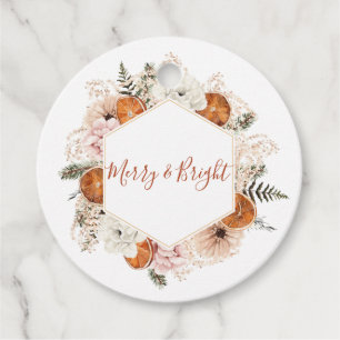 Étiquettes Cadeau Vacances florales de pin d'agrumes rustique