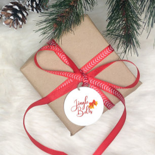 Étiquettes Cadeau Vacances Jingle cloches Noël Red Custom