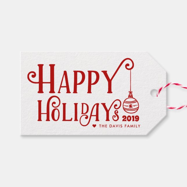 Étiquettes-cadeau Vacances les plus agréables | Noël personnalisé (Devant (Horizontal))