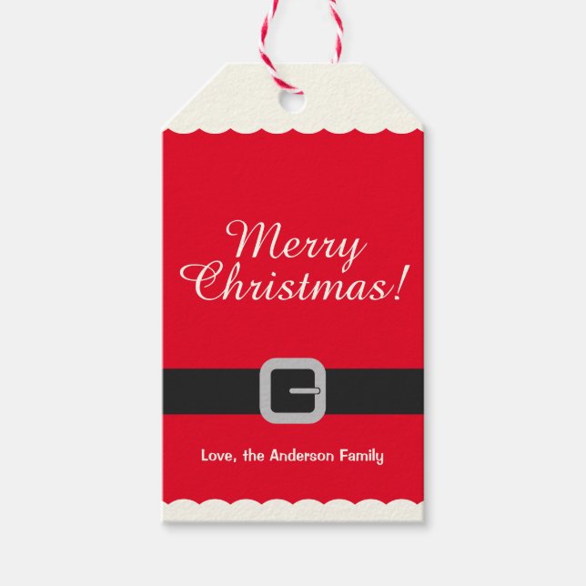 Étiquettes-cadeau Vacances modernes Noël Père Noël (Devant)