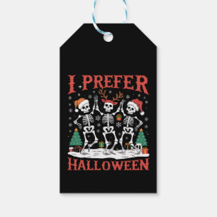 Étiquettes-cadeau Vacances Noël laid Je préfère Halloween Noël