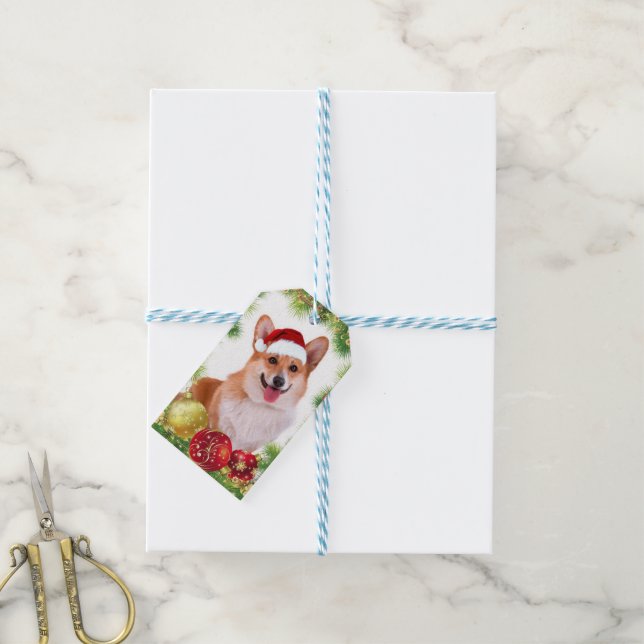 Étiquettes-cadeau Vacances souriant Welsh Corgi (Avec de laficelle)