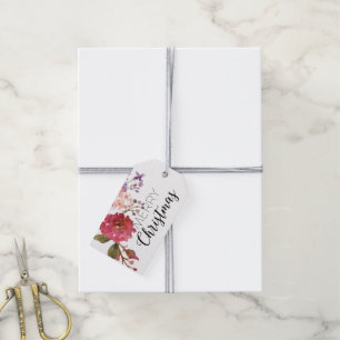 Étiquettes-cadeau Vacances vintages de Noël de bouquet