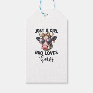 Étiquettes-cadeau Vache Aime Juste Une Fille Qui Aime Les Vaches _1