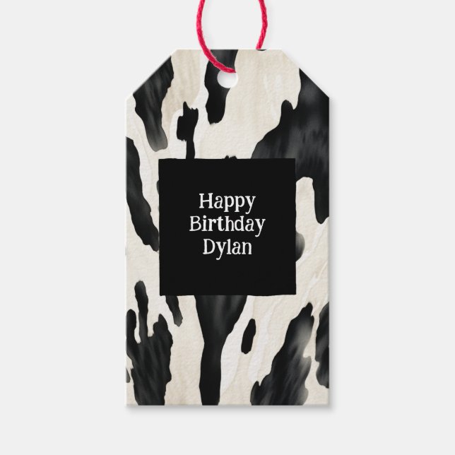Étiquettes-cadeau Vache de ferme occidentale (Devant)