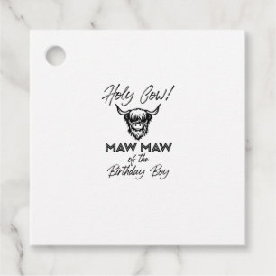 Étiquettes Cadeau Vache Holly Maw Maw De L'Anniversaire Boy Highland