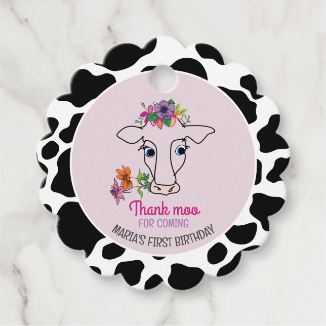 Étiquettes Cadeau Vache sacrée merci (Devant)