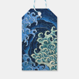 Étiquettes-cadeau Vague féminine de Hokusai Océan Vintage