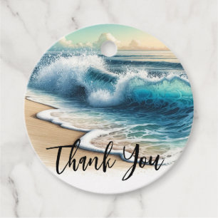 Étiquettes Cadeau Vagues de l'océan en tempête Mariage de plage côti