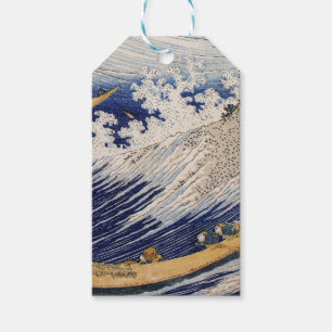 Étiquettes-cadeau Vagues océaniques Hokusai Bateaux en mer