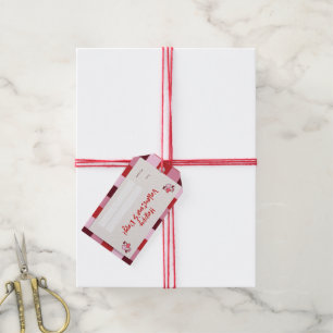 Étiquettes-cadeau valentin, stylisé, rouge et blanc, amour, romantiq