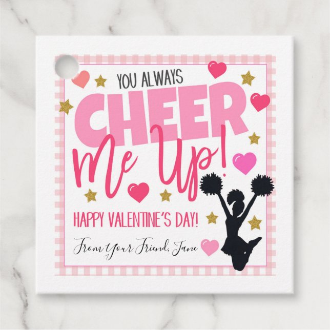 Étiquettes Cadeau Valentine Cheerleader Gift Tags (Devant)