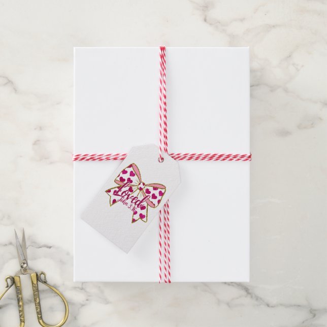 Étiquettes-cadeau Valentine Coquette Chrétienne  (Avec de la ficelle)