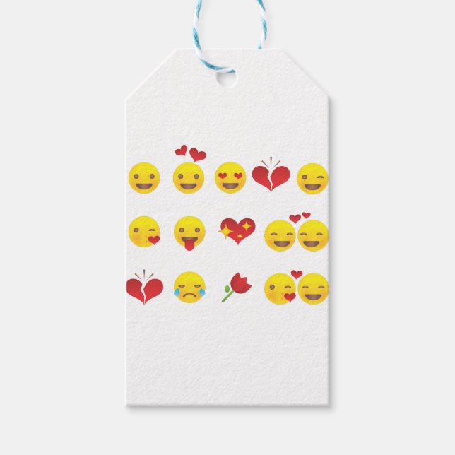 Étiquettes-cadeau Valentine Emojis (Devant)