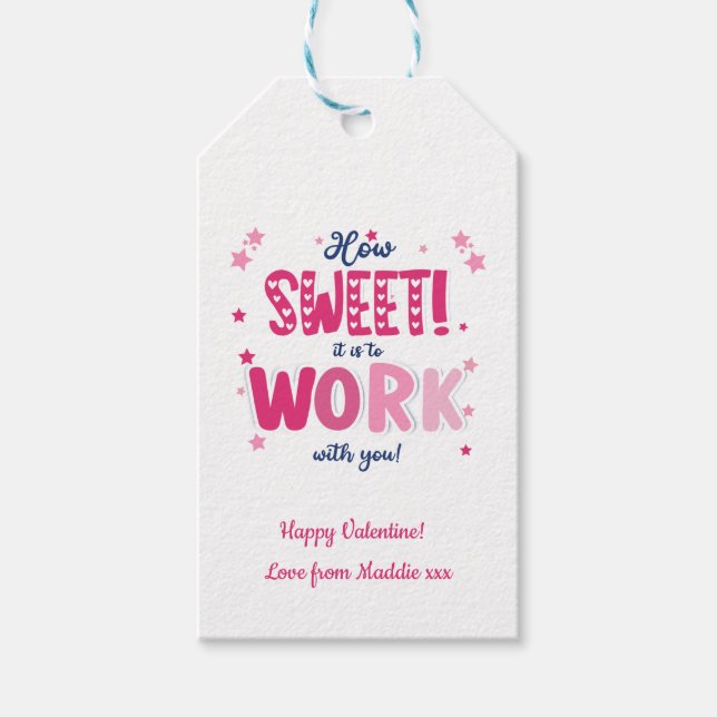 Étiquettes-cadeau Valentine – How Sweet It Is Working With you (Devant)