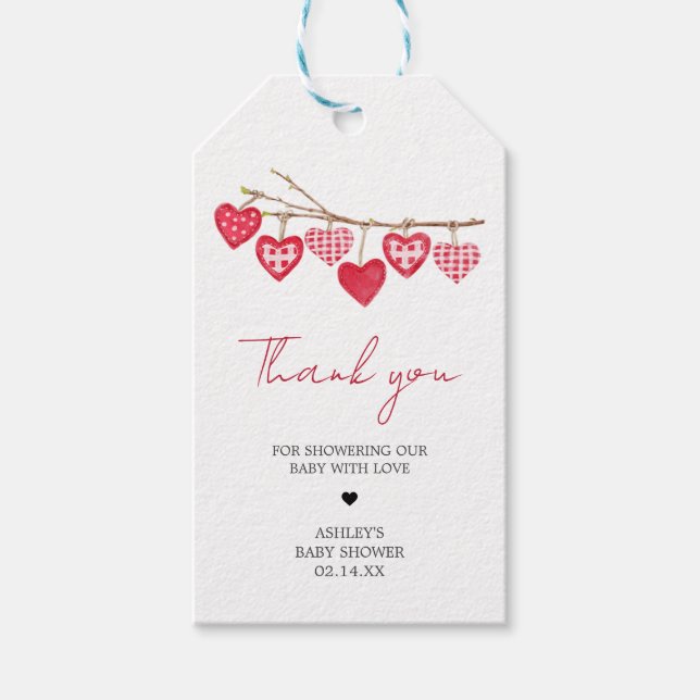 Étiquettes-cadeau Valentine Little Sweetheart Baby shower Favoriser  (Devant)