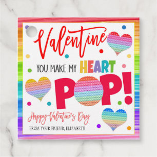 Étiquettes Cadeau Valentine Pop It Cadeaux Tags