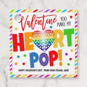Étiquettes Cadeau Valentine Pop It Cadeaux Tags