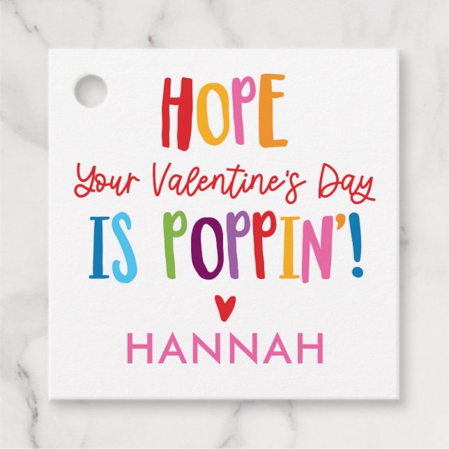 Étiquettes Cadeau Valentine Pop It Favoriser Enfants Valentine (Devant)