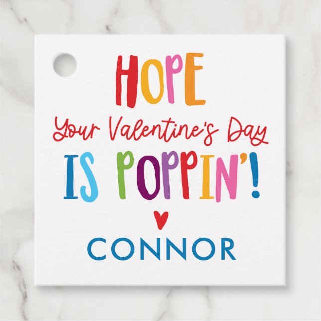Étiquettes Cadeau Valentine Pop It Favors Enfants Valentine Favor Ta (Devant)