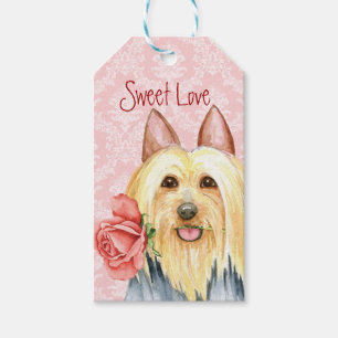 Étiquettes-cadeau Valentine Rose Silky Terrier Tags cadeaux