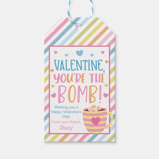 Étiquettes-cadeau Valentine, Vous êtes Les Bombes Tags cadeaux (Devant)