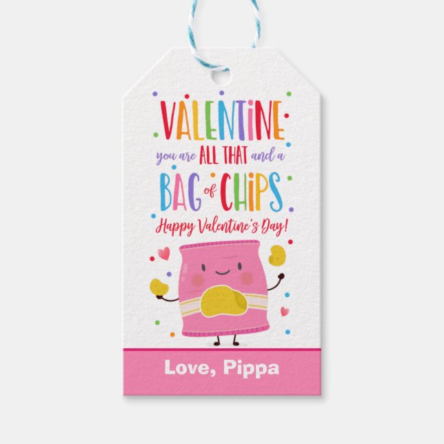Étiquettes-cadeau Valentine Vous Êtes Tout Ça Et Un Sac De Chips (Devant)