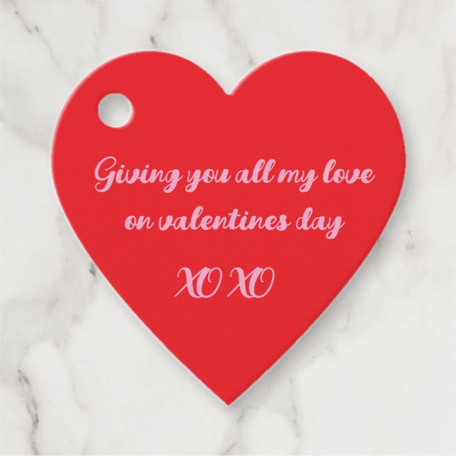 Étiquettes Cadeau Valentines, balise de jour (Devant)