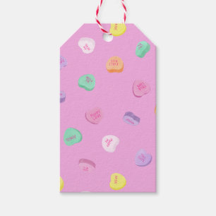 Étiquettes-cadeau Valentines Day Candy Hearts Motif