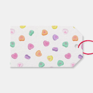 Étiquettes-cadeau Valentines Day Candy Hearts Motif