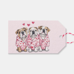 Étiquettes-cadeau Valentines Day English Bulldog