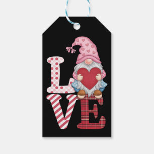 Étiquettes-cadeau Valentines Day Gnome Love Couple Cadeaux pour elle