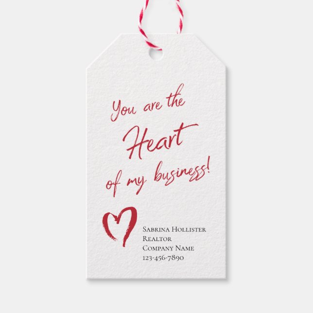 Étiquettes-cadeau Valentine's Day Realtor Marketing (Devant)