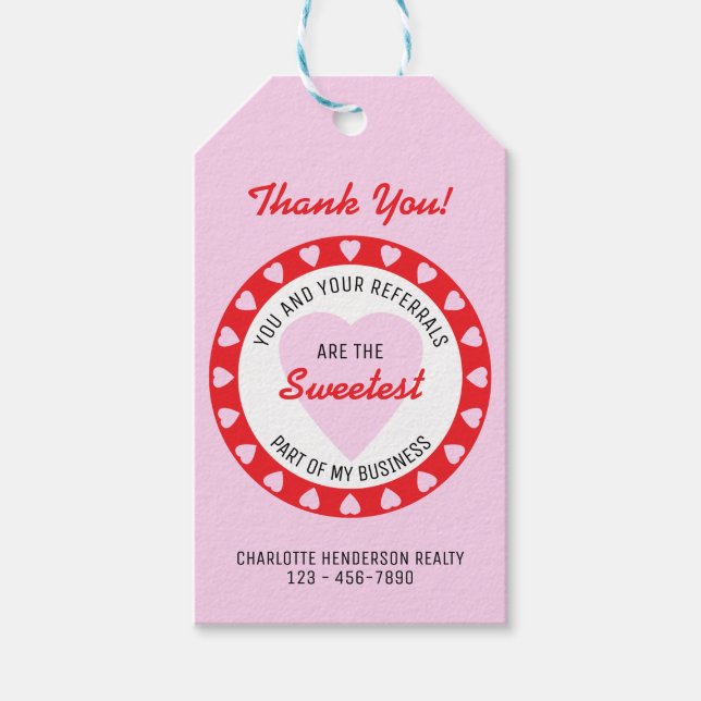 Étiquettes-cadeau Valentines Jour Immobilier Sweet Referendum (Devant)
