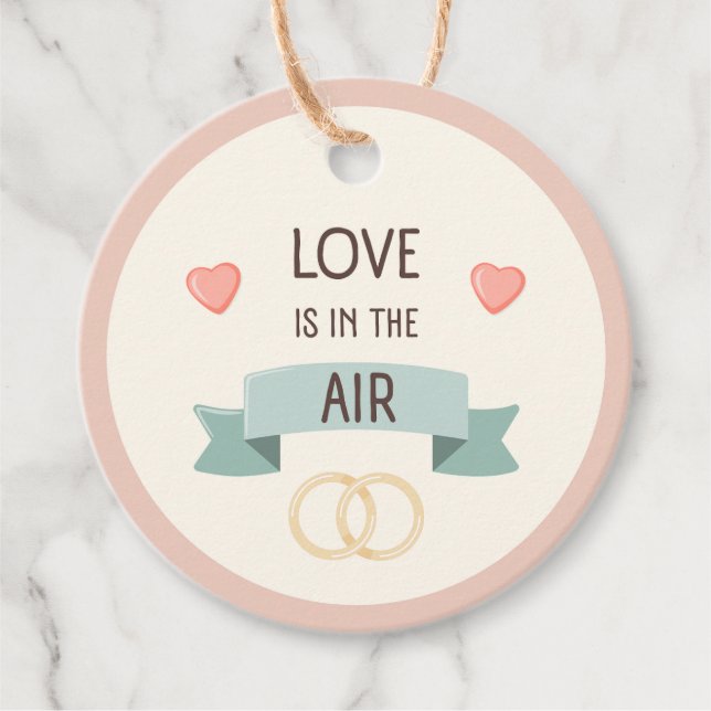 Étiquettes Cadeau Valentines jour - L'amour est dans l'air (Devant)