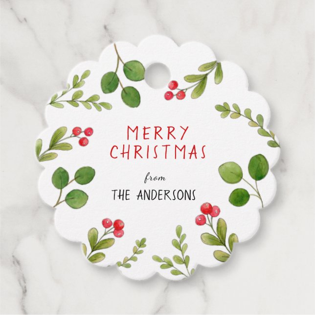 Étiquettes Cadeau Végétation Baies sèches rouges Vacances (Devant)