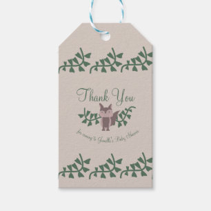 Étiquettes-cadeau Végétation de renard de bois Baby shower rustique