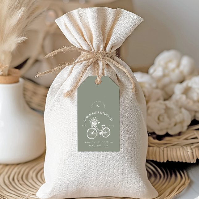 Étiquettes-cadeau Vélo rustique Douche Florale (Créateur téléchargé)
