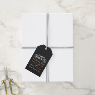 Étiquettes-cadeau Vélo Tandem Sur Chalkboard Mariage Favoriser