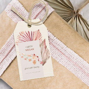 Étiquettes-cadeau Ventilateur Boho Palm séché Feuilles d'écran do
