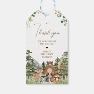 Étiquettes-cadeau Verdure Bois Animaux Baby shower Favoriser les éti