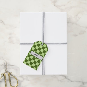 Étiquettes-cadeau Vérificateurs vert foncé et vert clair