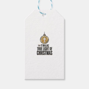 Étiquettes-cadeau Véritable Lumière de Noël Ornement Chrétien Vintag